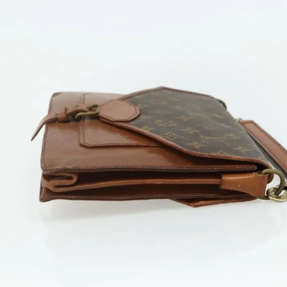Louis Vuitton Monogram Sac Biface Handbag Brown